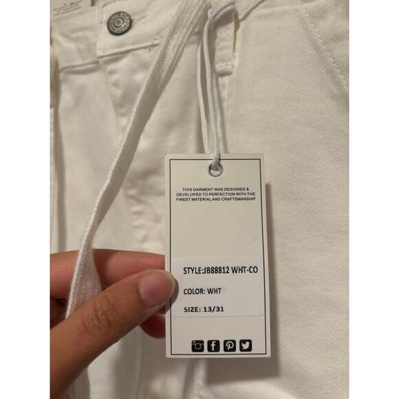 NWT Judy Blue Ivory Drawstring High Waist Jeans Sz 13/31 - Picture 8 of 13